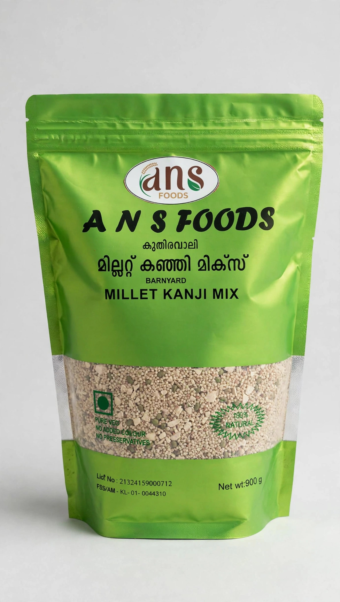 Green pack of ANS Foods Barnyard Millet Kanji Mix